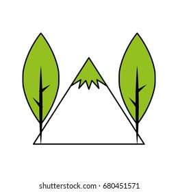 big mountains isolated icon