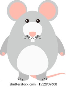 Gran ratón, ilustración, vector sobre fondo blanco.