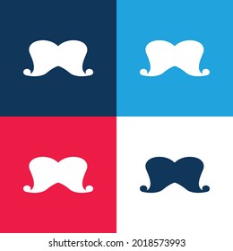 Big Moustache blue and red four color minimal icon set