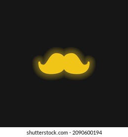 Big Moustache Yellow Glowing Neon Icon