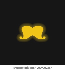 Big Moustache Yellow Glowing Neon Icon