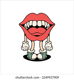 big mouth cartoon vector design