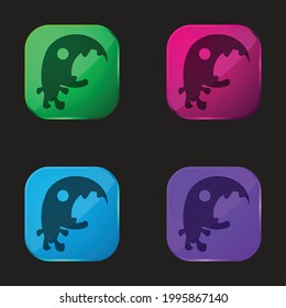 Big Mouth Monster Four Color Glass Button Icon