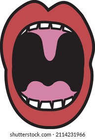 big mouth open with M initial