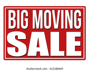 Big moving sale red sign isolated on a white background, vector illustration