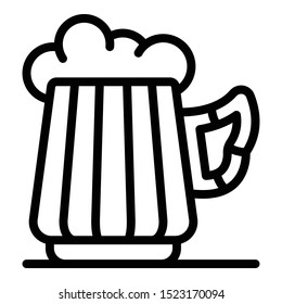 Big mug of beer icon. Outline big mug of beer vector icon for web design isolated on white background