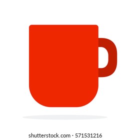 Big mug for tea and coffee vector flat material design isolated on white
