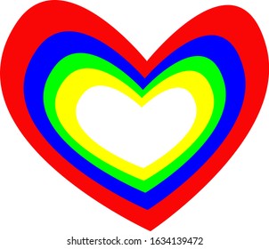 Big multi-colored heart isolated on a white background. Vector illustration