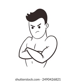 Big muscles man vector Design