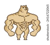 Big muscular dog, pixel art meme