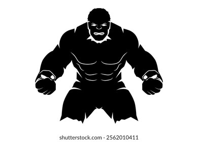 Big Muscular Human Body Silhouette, Massive Muscle Flex