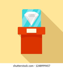 Big museum diamant icon. Flat illustration of big museum diamant vector icon for web design
