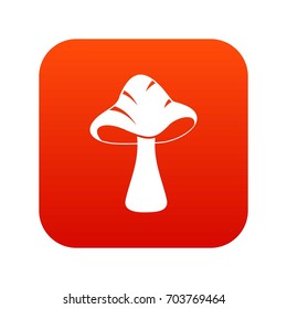 Big mushroom icon digital red for any design isolated on white vector illustration