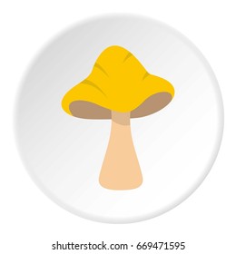 Big mushroom icon in flat circle isolated on white background vector illustration for web
