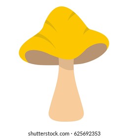 Big mushroom icon flat isolated on white background vector illustration