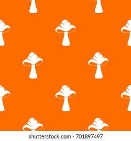 Big mushroom pattern repeat seamless in orange color for any design. Vector geometric illustration