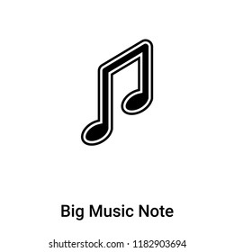 Big Music Note icon vector isolated on white background, logo concept of Big Music Note sign on transparent background, filled black symbol