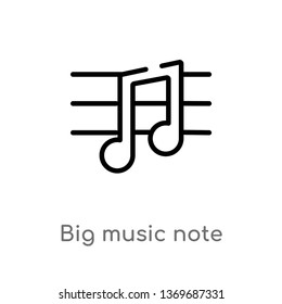 big music note vector line icon. Simple element illustration. big music note outline icon from ultimate glyphicons concept. Can be used for web and mobile