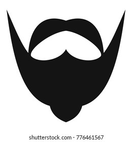 Big mustache and beard icon. Simple illustration of big mustache and beard vector icon for web