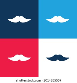 Big Mustache blue and red four color minimal icon set