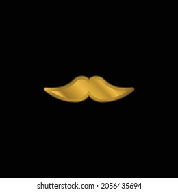 Big Mustache gold plated metalic icon or logo vector