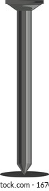 Big nail, illustration, vector on white background.