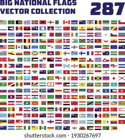 Big national flags vector collection 287, All official national flags of the world . circular design . Vector .