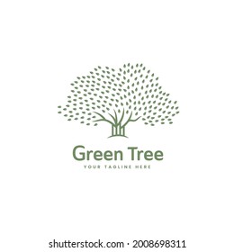 Big nature green tree of life logo icon template