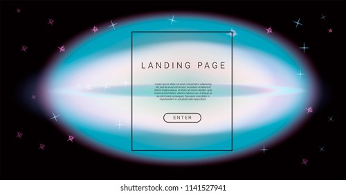 A big nebula in the outer space. Abstract futuristic design template for landing page.