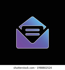 Icono de vector gradiente azul para correo electrónico nuevo