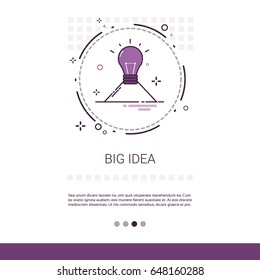 Big New Idea Inspiration Creative Process Business Web Banner With Copy Space Vector Illustration