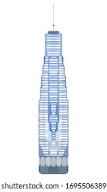 big new york skyscraper. flat style stock illustration