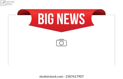 Big news banner design. Big news icon. Flat style vector illustration.