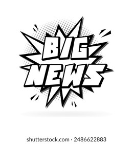 Big news message icon. Explosive message bubble icon. Silhouette style. Vector icon.