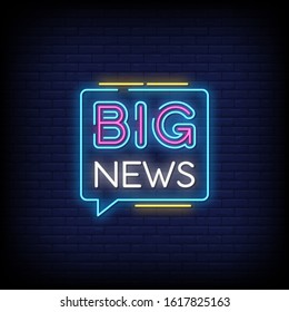 Big News Neon Signs Style Text Vector