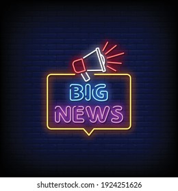 Big News Neon Signs Style Text Vector