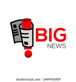 Big News newspaper Label, flat design. vector