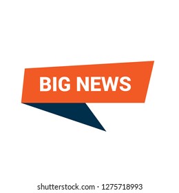 big news sign, emblem, label, badge,sticker. big news paper origami speech bubble. big news tag. big news banner. Designed for your web site design, logo, app, UI - Vektor 
