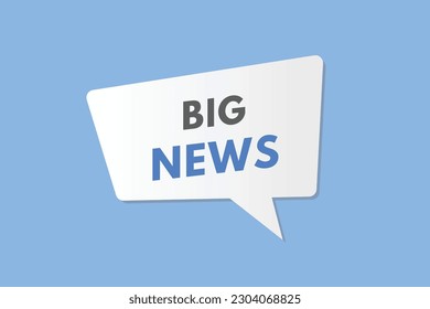 Botón de texto Big News. Botones Web de etiqueta de icono de signo de noticias importantes