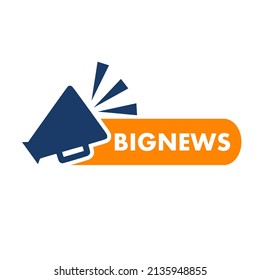 Plantilla de logotipo de vectores de noticias importantes. Este diseño utiliza el símbolo del altavoz. Adecuado para los negocios.