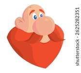 Big nose red beard viking. Vector illustration