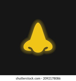 Big Nose yellow glowing neon icon