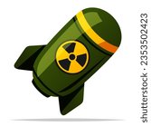 Big nuclear bomb vector isolated illustration