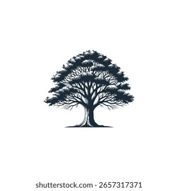 Diseño de logotipo de árbol de roble grande