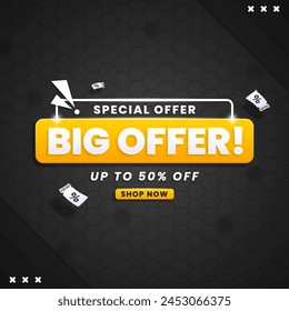 Gran oferta Plantilla de diseño de Anuncio con descuento