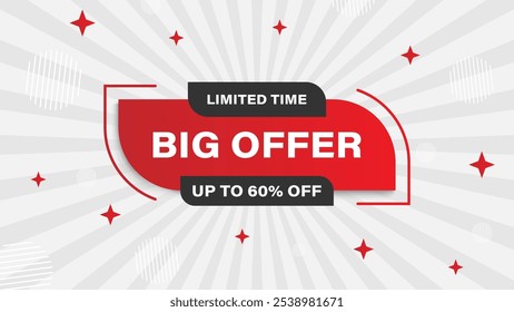 Big offer banner with offer details. Sale banner template.