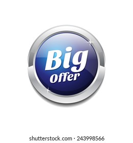 Big Offer Blue Vector Icon Button