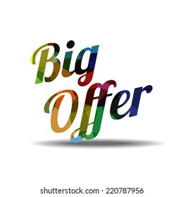 Big Offer Colorful Vector Icon Design