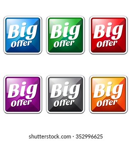 Big Offer Colorful Vector Icon Button