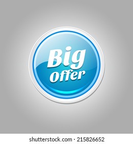 Big Offer Glossy Shiny Circular Vector Button